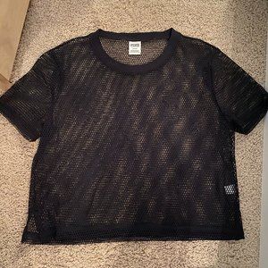 PINK - Victoria's Secret Black Mesh Top - Medium
